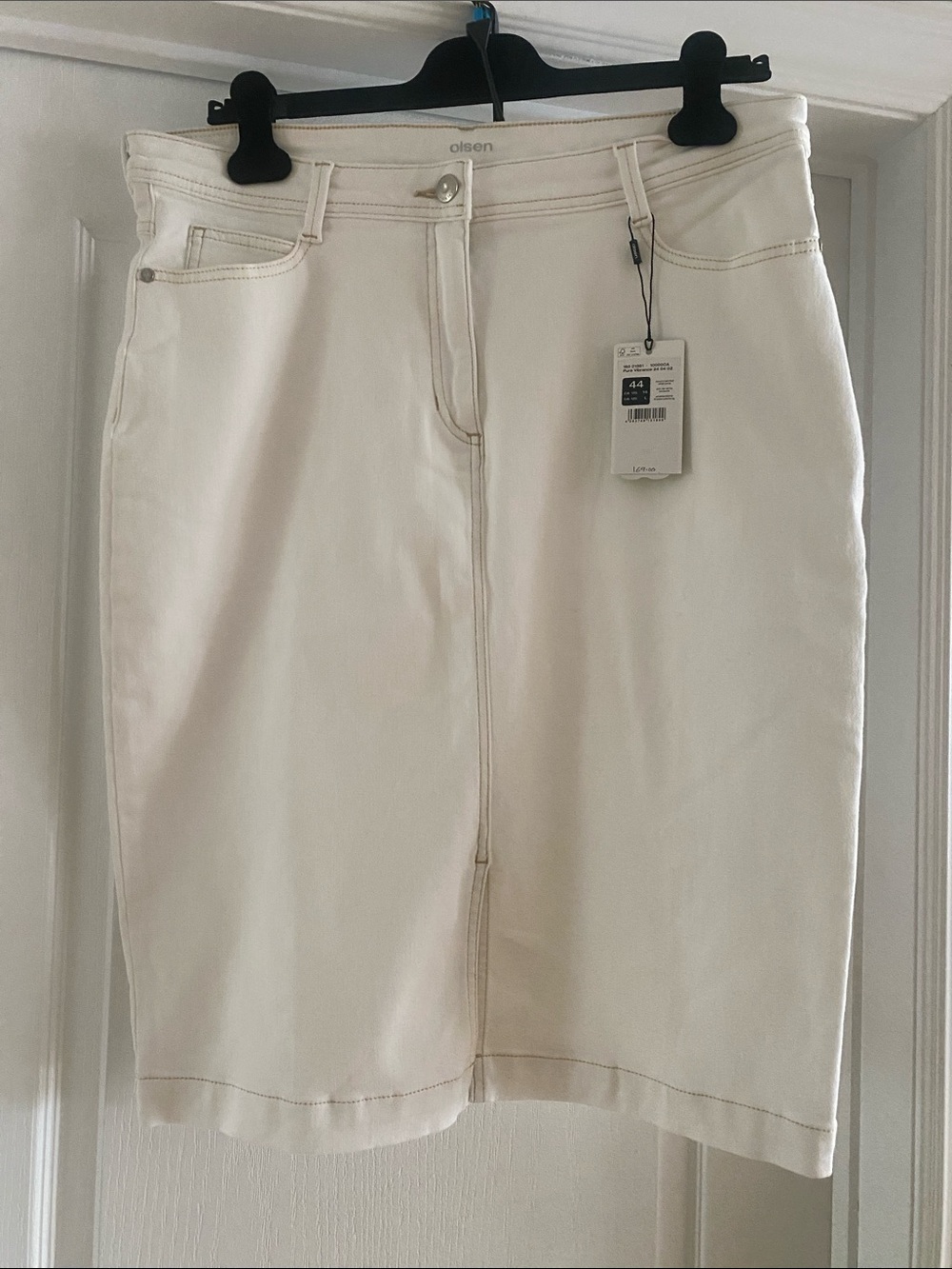 Olsen Jeans white Cream Midi Skirt - Classic Pencil Style BN excellent material